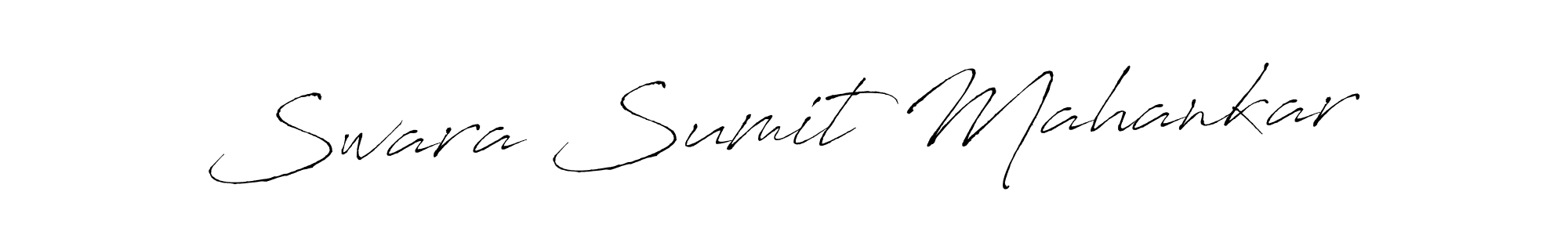 How to make Swara Sumit Mahankar name signature. Use Antro_Vectra style for creating short signs online. This is the latest handwritten sign. Swara Sumit Mahankar signature style 6 images and pictures png