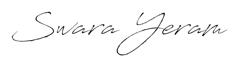 The Antro_Vectra typeface gives name Swara Yeram a refined look. Suitable for certificates, diplomas, and official verification. Swara Yeram signature style 6 images and pictures png