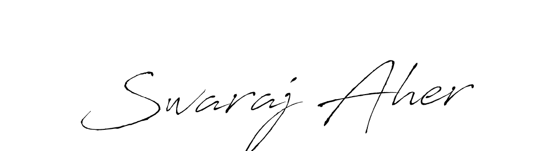 Create a beautiful signature design for name Swaraj Aher. With this signature (Antro_Vectra) fonts, you can make a handwritten signature for free. Swaraj Aher signature style 6 images and pictures png