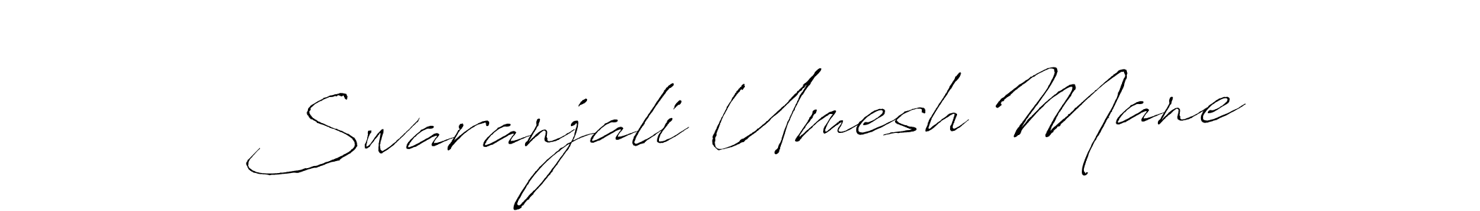 Create a beautiful signature design for name Swaranjali Umesh Mane. With this signature (Antro_Vectra) fonts, you can make a handwritten signature for free. Swaranjali Umesh Mane signature style 6 images and pictures png
