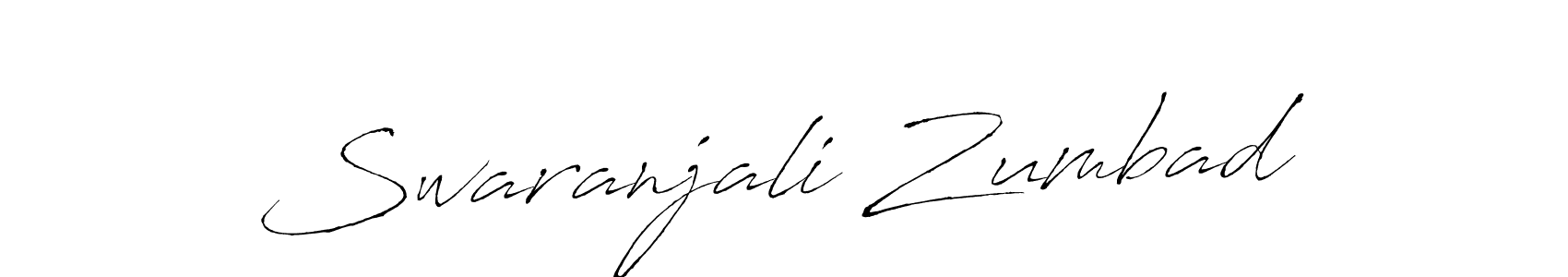 How to make Swaranjali Zumbad name signature. Use Antro_Vectra style for creating short signs online. This is the latest handwritten sign. Swaranjali Zumbad signature style 6 images and pictures png