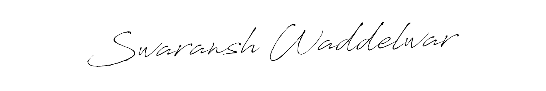 How to make Swaransh Waddelwar name signature. Use Antro_Vectra style for creating short signs online. This is the latest handwritten sign. Swaransh Waddelwar signature style 6 images and pictures png