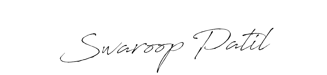 Make a beautiful signature design for name Swaroop Patil. With this signature (Antro_Vectra) style, you can create a handwritten signature for free. Swaroop Patil signature style 6 images and pictures png
