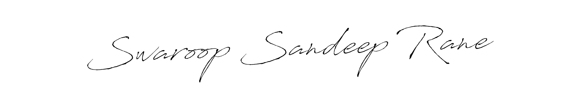 Create a beautiful signature design for name Swaroop Sandeep Rane. With this signature (Antro_Vectra) fonts, you can make a handwritten signature for free. Swaroop Sandeep Rane signature style 6 images and pictures png