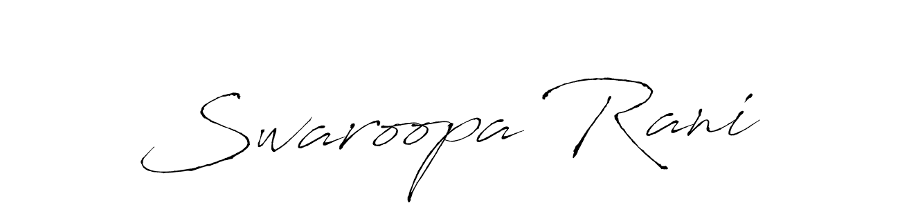 How to make Swaroopa Rani name signature. Use Antro_Vectra style for creating short signs online. This is the latest handwritten sign. Swaroopa Rani signature style 6 images and pictures png