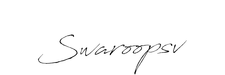 Make a beautiful signature design for name Swaroopsv. With this signature (Antro_Vectra) style, you can create a handwritten signature for free. Swaroopsv signature style 6 images and pictures png