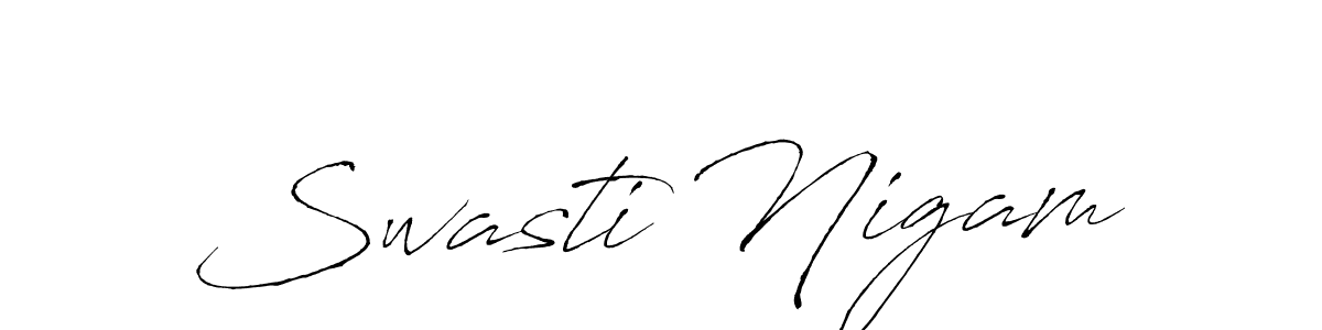 Create a beautiful signature design for name Swasti Nigam. With this signature (Antro_Vectra) fonts, you can make a handwritten signature for free. Swasti Nigam signature style 6 images and pictures png