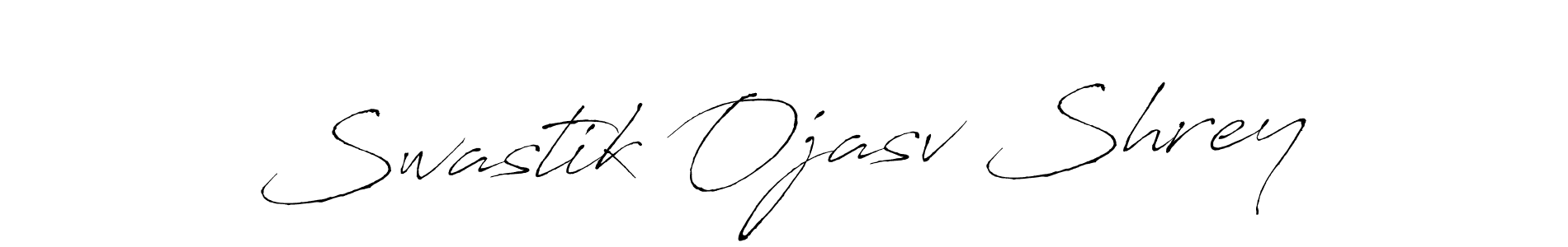 The best way (Antro_Vectra) to make a short signature is to pick only two or three words in your name. The name Swastik Ojasv Shrey include a total of six letters. For converting this name. Swastik Ojasv Shrey signature style 6 images and pictures png