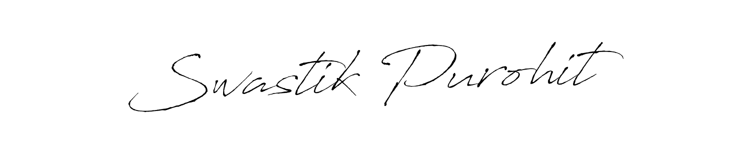 Make a beautiful signature design for name Swastik Purohit. With this signature (Antro_Vectra) style, you can create a handwritten signature for free. Swastik Purohit signature style 6 images and pictures png