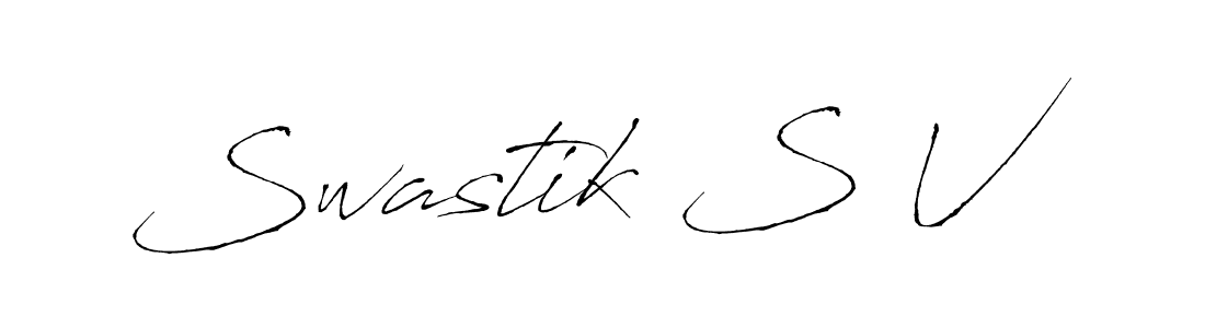 Design your own signature with our free online signature maker. With this signature software, you can create a handwritten (Antro_Vectra) signature for name Swastik S V. Swastik S V signature style 6 images and pictures png