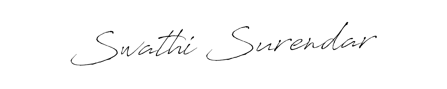 Swathi Surendar stylish signature style. Best Handwritten Sign (Antro_Vectra) for my name. Handwritten Signature Collection Ideas for my name Swathi Surendar. Swathi Surendar signature style 6 images and pictures png