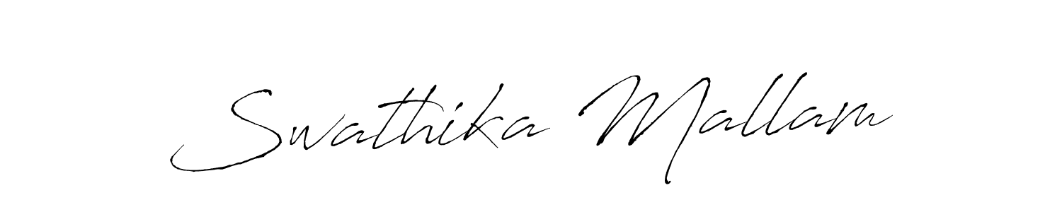 Swathika Mallam stylish signature style. Best Handwritten Sign (Antro_Vectra) for my name. Handwritten Signature Collection Ideas for my name Swathika Mallam. Swathika Mallam signature style 6 images and pictures png