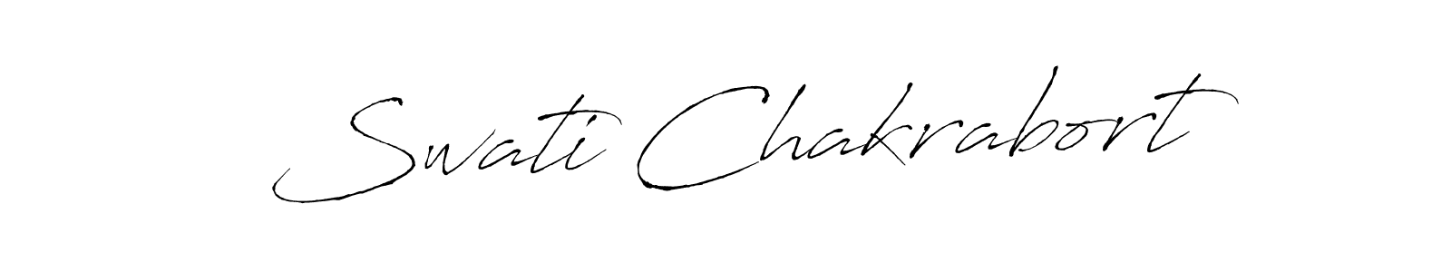 How to make Swati Chakrabort name signature. Use Antro_Vectra style for creating short signs online. This is the latest handwritten sign. Swati Chakrabort signature style 6 images and pictures png