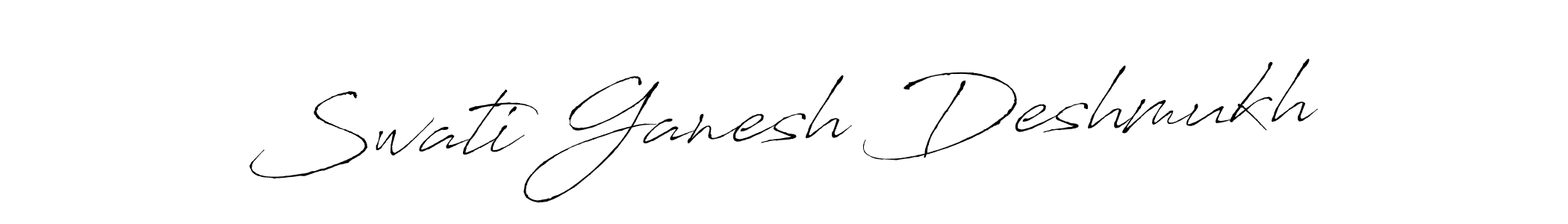 The best way (Antro_Vectra) to make a short signature is to pick only two or three words in your name. The name Swati Ganesh Deshmukh include a total of six letters. For converting this name. Swati Ganesh Deshmukh signature style 6 images and pictures png