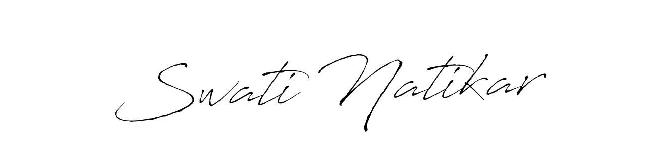 How to make Swati Natikar name signature. Use Antro_Vectra style for creating short signs online. This is the latest handwritten sign. Swati Natikar signature style 6 images and pictures png