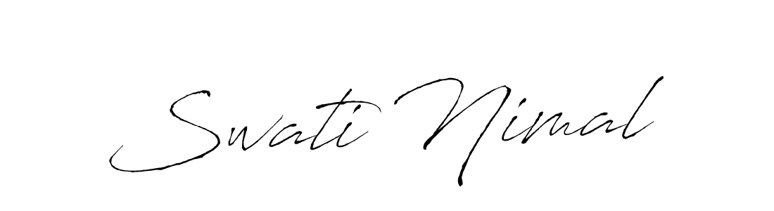 How to make Swati Nimal name signature. Use Antro_Vectra style for creating short signs online. This is the latest handwritten sign. Swati Nimal signature style 6 images and pictures png