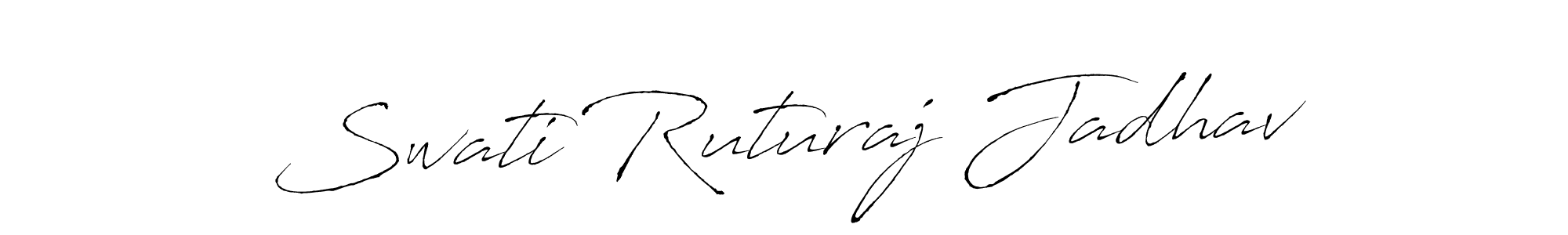 Also we have Swati Ruturaj Jadhav name is the best signature style. Create professional handwritten signature collection using Antro_Vectra autograph style. Swati Ruturaj Jadhav signature style 6 images and pictures png