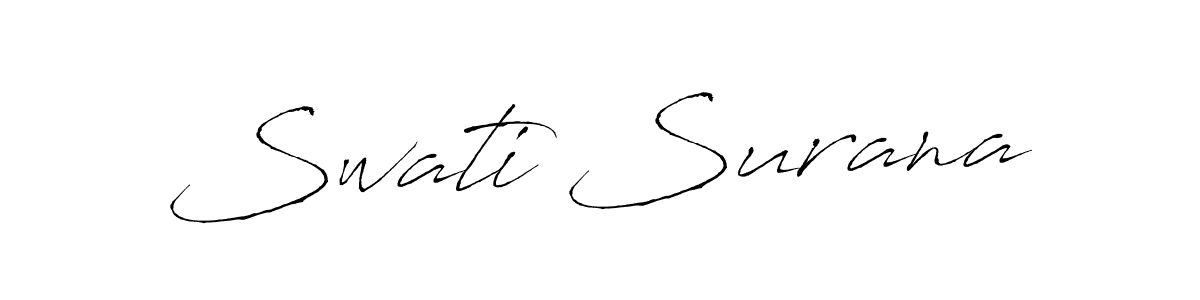 Make a beautiful signature design for name Swati Surana. With this signature (Antro_Vectra) style, you can create a handwritten signature for free. Swati Surana signature style 6 images and pictures png