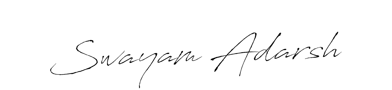 Create a beautiful signature design for name Swayam Adarsh. With this signature (Antro_Vectra) fonts, you can make a handwritten signature for free. Swayam Adarsh signature style 6 images and pictures png