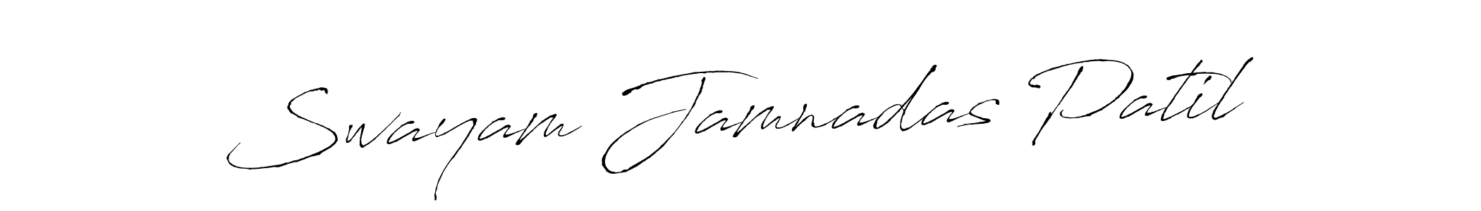 Make a beautiful signature design for name Swayam Jamnadas Patil. With this signature (Antro_Vectra) style, you can create a handwritten signature for free. Swayam Jamnadas Patil signature style 6 images and pictures png