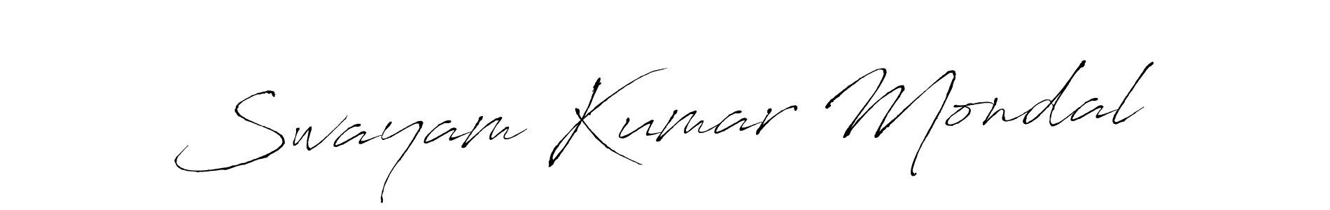 Create a beautiful signature design for name Swayam Kumar Mondal. With this signature (Antro_Vectra) fonts, you can make a handwritten signature for free. Swayam Kumar Mondal signature style 6 images and pictures png