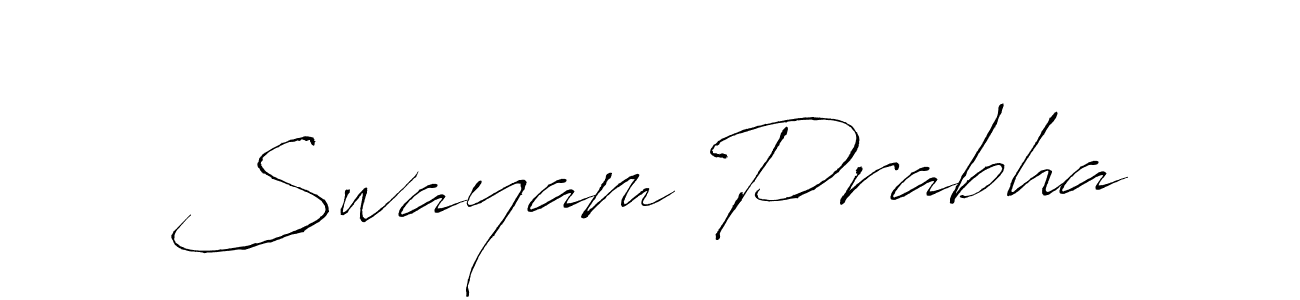 How to make Swayam Prabha name signature. Use Antro_Vectra style for creating short signs online. This is the latest handwritten sign. Swayam Prabha signature style 6 images and pictures png