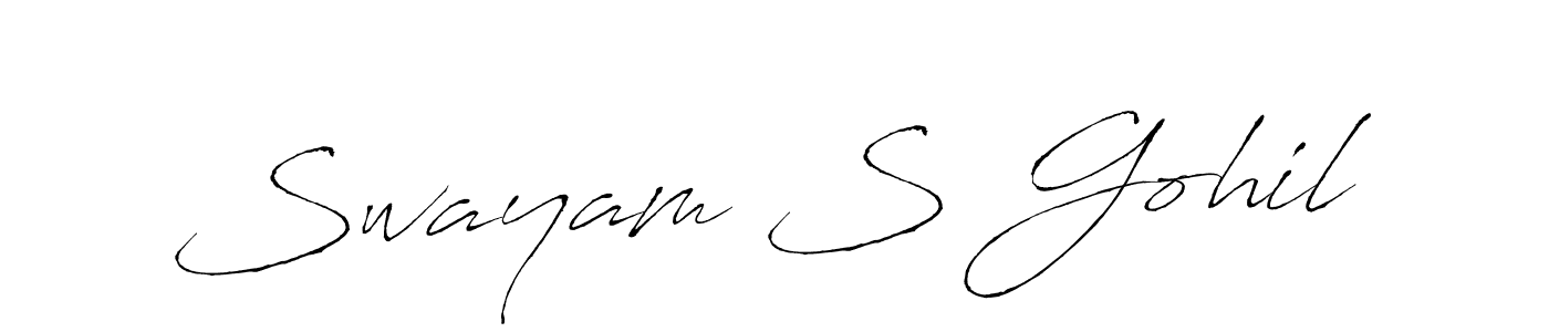 Design your own signature with our free online signature maker. With this signature software, you can create a handwritten (Antro_Vectra) signature for name Swayam S Gohil. Swayam S Gohil signature style 6 images and pictures png