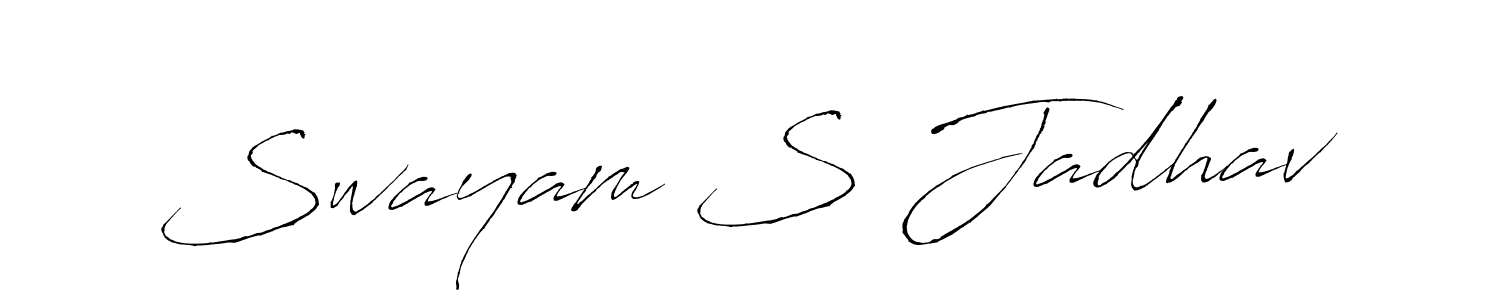 How to make Swayam S Jadhav name signature. Use Antro_Vectra style for creating short signs online. This is the latest handwritten sign. Swayam S Jadhav signature style 6 images and pictures png