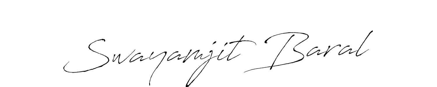 Create a beautiful signature design for name Swayamjit Baral. With this signature (Antro_Vectra) fonts, you can make a handwritten signature for free. Swayamjit Baral signature style 6 images and pictures png