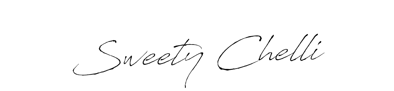 Sweety Chelli stylish signature style. Best Handwritten Sign (Antro_Vectra) for my name. Handwritten Signature Collection Ideas for my name Sweety Chelli. Sweety Chelli signature style 6 images and pictures png