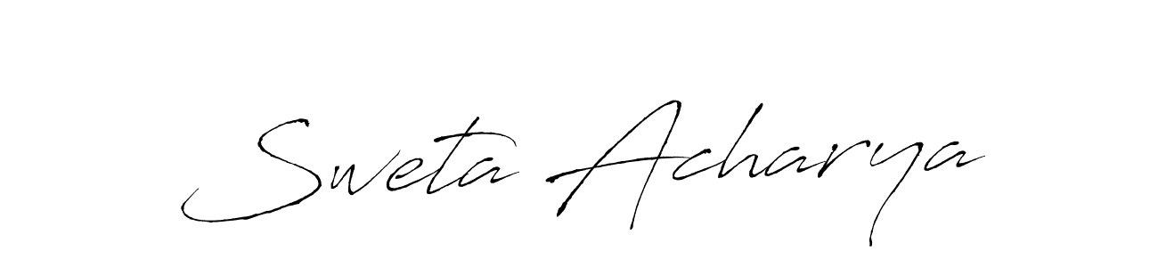 How to make Sweta Acharya name signature. Use Antro_Vectra style for creating short signs online. This is the latest handwritten sign. Sweta Acharya signature style 6 images and pictures png