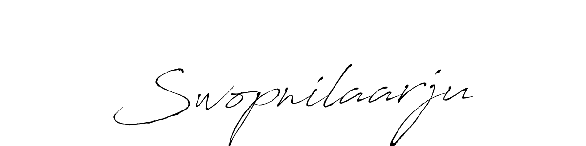 The best way (Antro_Vectra) to make a short signature is to pick only two or three words in your name. The name Swopnilaarju include a total of six letters. For converting this name. Swopnilaarju signature style 6 images and pictures png