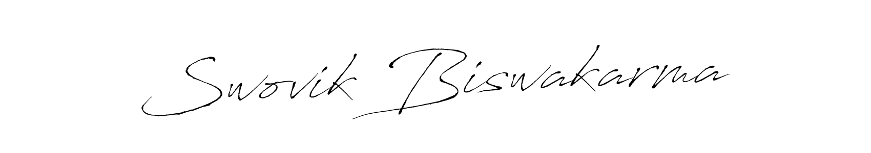 Also we have Swovik Biswakarma name is the best signature style. Create professional handwritten signature collection using Antro_Vectra autograph style. Swovik Biswakarma signature style 6 images and pictures png