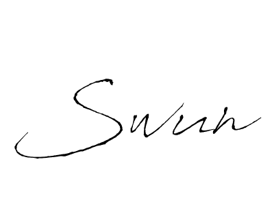 Swun stylish signature style. Best Handwritten Sign (Antro_Vectra) for my name. Handwritten Signature Collection Ideas for my name Swun. Swun signature style 6 images and pictures png