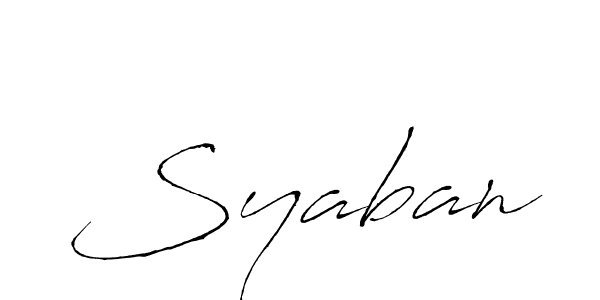 Design your own signature with our free online signature maker. With this signature software, you can create a handwritten (Antro_Vectra) signature for name Syaban. Syaban signature style 6 images and pictures png