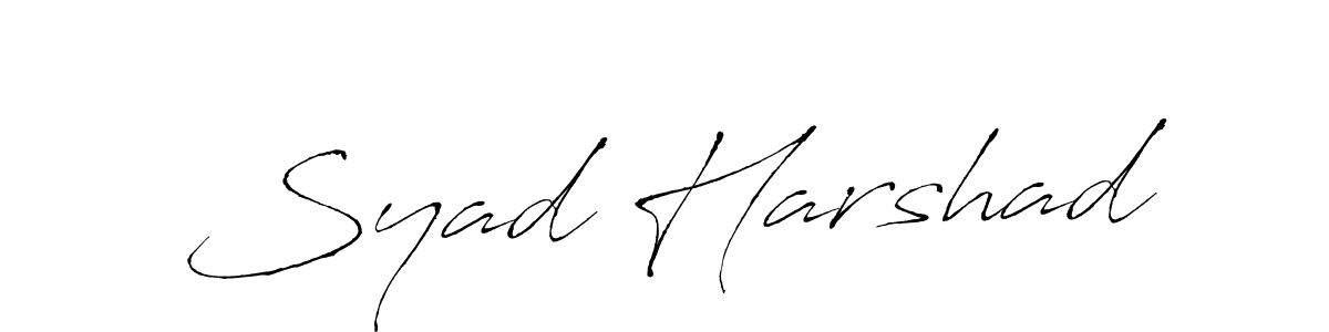 if you are searching for the best signature style for your name Syad Harshad. so please give up your signature search. here we have designed multiple signature styles  using Antro_Vectra. Syad Harshad signature style 6 images and pictures png
