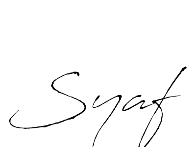 Make a beautiful signature design for name Syaf. With this signature (Antro_Vectra) style, you can create a handwritten signature for free. Syaf signature style 6 images and pictures png