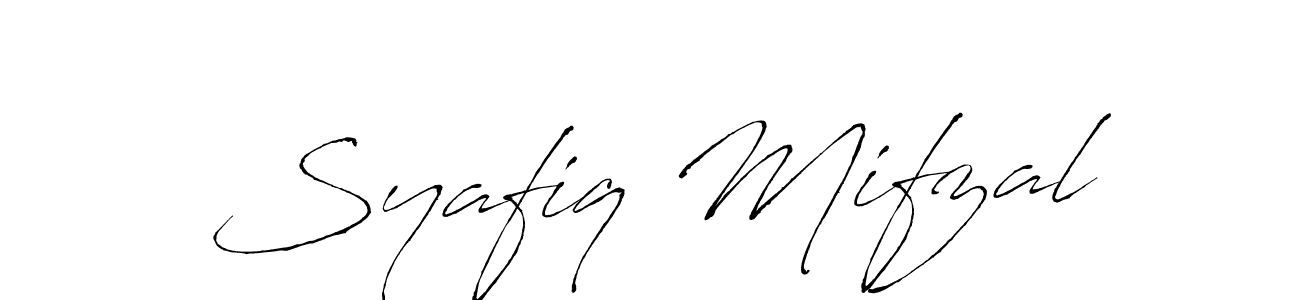 This is the best signature style for the Syafiq Mifzal name. Also you like these signature font (Antro_Vectra). Mix name signature. Syafiq Mifzal signature style 6 images and pictures png
