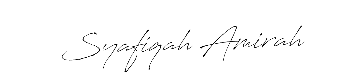 Antro_Vectra is a professional signature style that is perfect for those who want to add a touch of class to their signature. It is also a great choice for those who want to make their signature more unique. Get Syafiqah Amirah name to fancy signature for free. Syafiqah Amirah signature style 6 images and pictures png