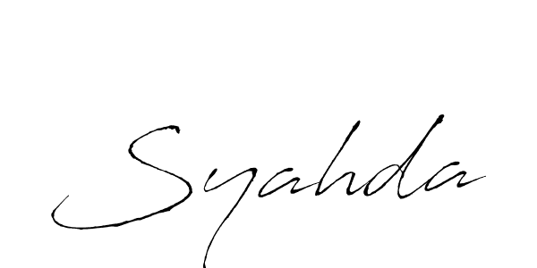 How to make Syahda name signature. Use Antro_Vectra style for creating short signs online. This is the latest handwritten sign. Syahda signature style 6 images and pictures png