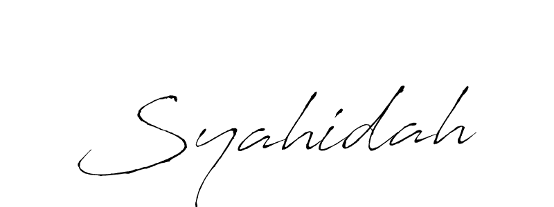 Use a signature maker to create a handwritten signature online. With this signature software, you can design (Antro_Vectra) your own signature for name Syahidah. Syahidah signature style 6 images and pictures png