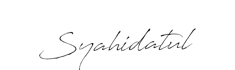 Also You can easily find your signature by using the search form. We will create Syahidatul name handwritten signature images for you free of cost using Antro_Vectra sign style. Syahidatul signature style 6 images and pictures png