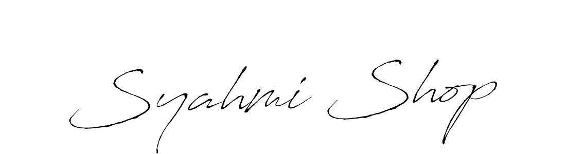 Create a beautiful signature design for name Syahmi Shop. With this signature (Antro_Vectra) fonts, you can make a handwritten signature for free. Syahmi Shop signature style 6 images and pictures png