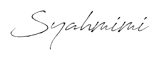 Generate high-definition signature styles for Syahmimi. The Antro_Vectra typeface ensures crisp legibility and sophisticated design. Syahmimi signature style 6 images and pictures png