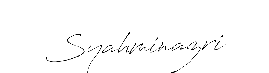 Make a beautiful signature design for name Syahminazri. With this signature (Antro_Vectra) style, you can create a handwritten signature for free. Syahminazri signature style 6 images and pictures png