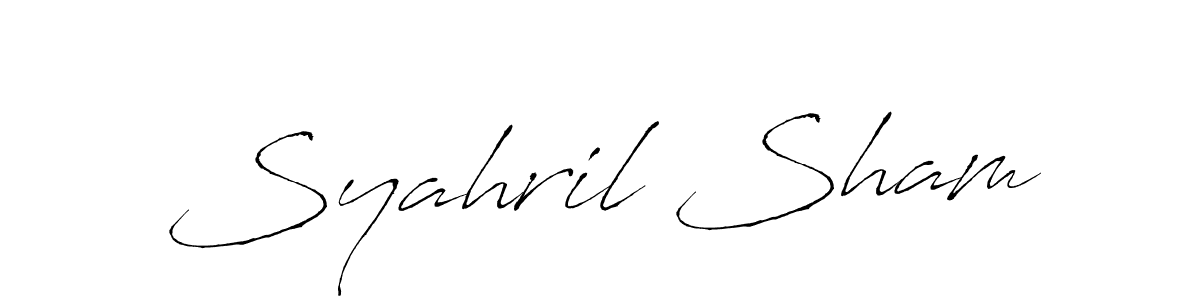 How to make Syahril Sham name signature. Use Antro_Vectra style for creating short signs online. This is the latest handwritten sign. Syahril Sham signature style 6 images and pictures png