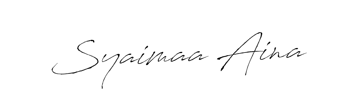 Once you've used our free online signature maker to create your best signature Antro_Vectra style, it's time to enjoy all of the benefits that Syaimaa Aina name signing documents. Syaimaa Aina signature style 6 images and pictures png