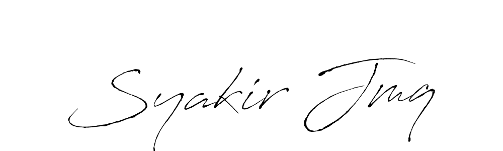 if you are searching for the best signature style for your name Syakir Jmq. so please give up your signature search. here we have designed multiple signature styles  using Antro_Vectra. Syakir Jmq signature style 6 images and pictures png
