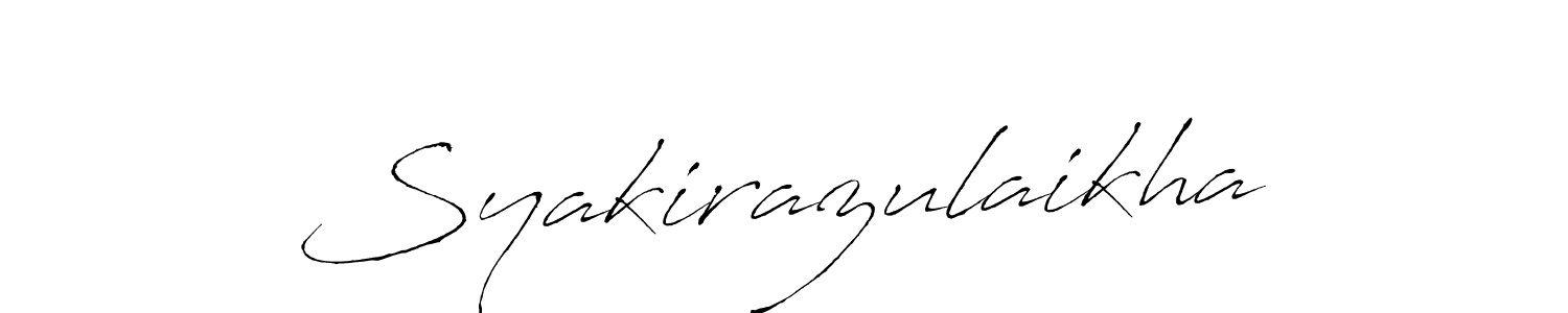 How to make Syakirazulaikha signature? Antro_Vectra is a professional autograph style. Create handwritten signature for Syakirazulaikha name. Syakirazulaikha signature style 6 images and pictures png