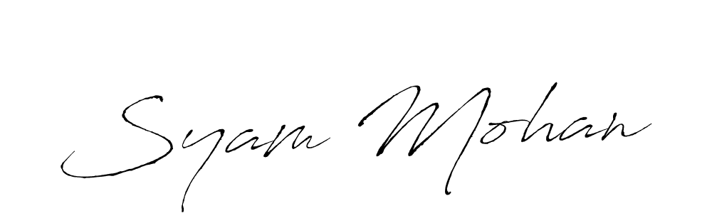 Antro_Vectra is a professional signature style that is perfect for those who want to add a touch of class to their signature. It is also a great choice for those who want to make their signature more unique. Get Syam Mohan name to fancy signature for free. Syam Mohan signature style 6 images and pictures png